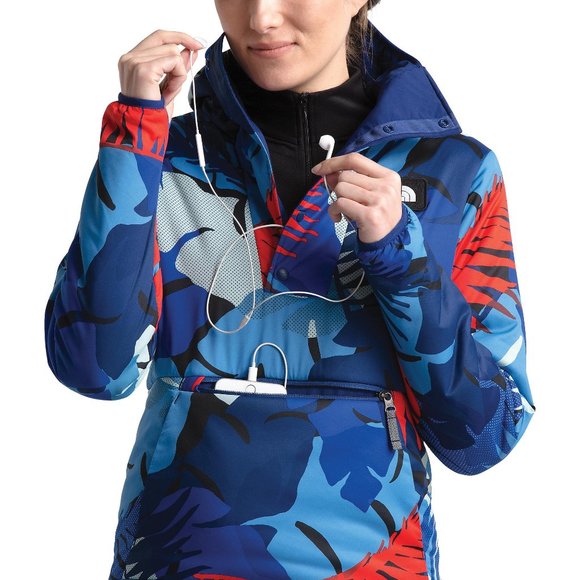 The North Face Fallback Hoodie Blue Hawaii Palm Hoodie Jacket Coat S - Picture 3 of 9